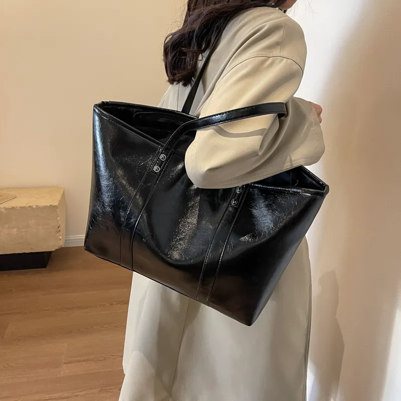 ROSEROOEN PU Tote Handbag Shoulder Bag Regular Women's Brown/Coffee/Black-16