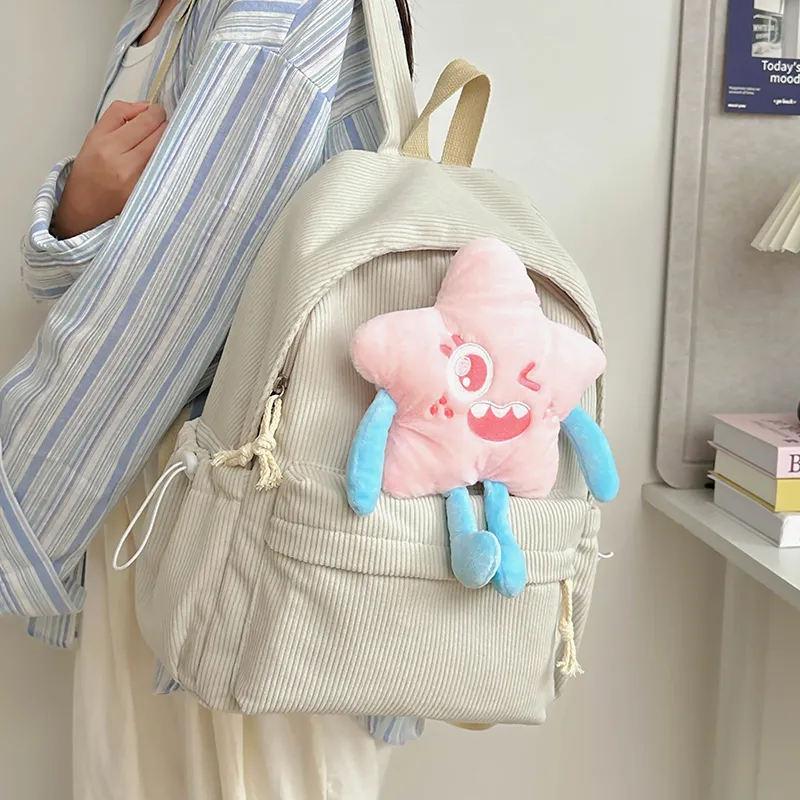 PINK·LAND Nylon Backpack Medium Size Women's White/Pink/Green/Yellow-35