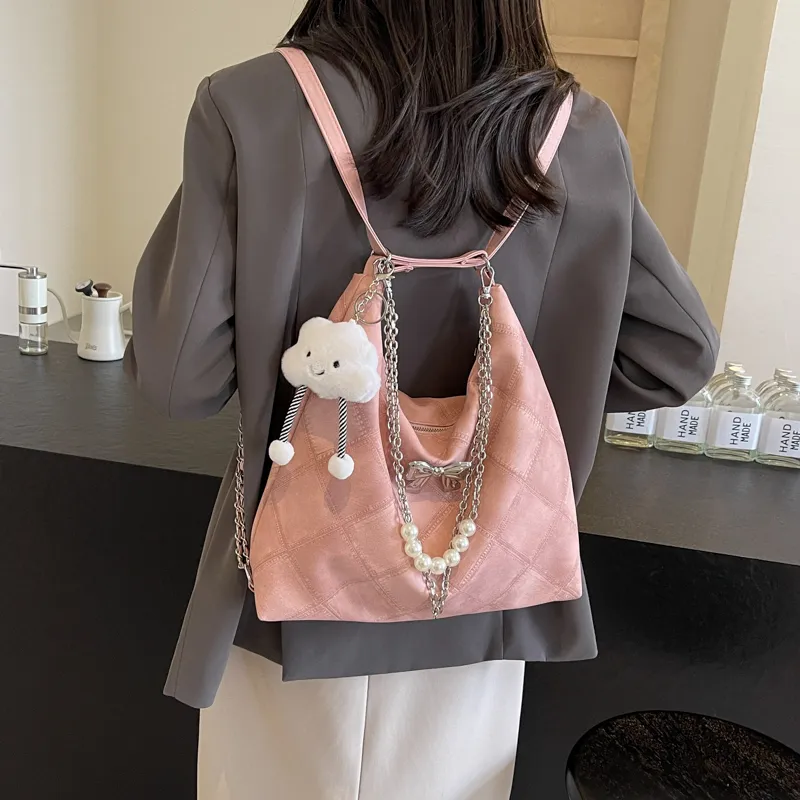 PINK·LAND PU Crossbody Bag Shoulder Bag Women's Dark Tea/Blue/Ecru/Pink-22