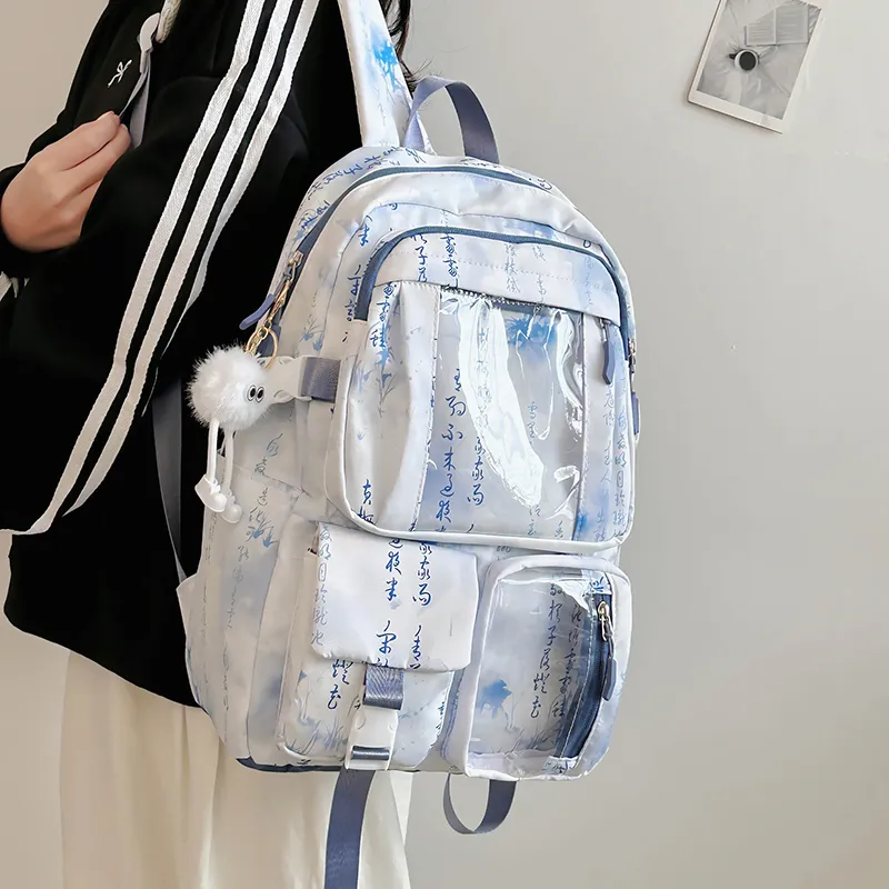 PINK·LAND Nylon Backpack Unisex Multicolor-24