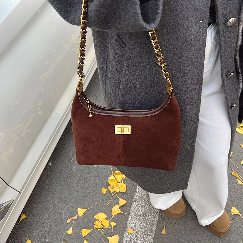 RUIPAI Suede Crossbody Bag, Shoulder Bag Women's Brown/Coffee/Burgundy/Black-8