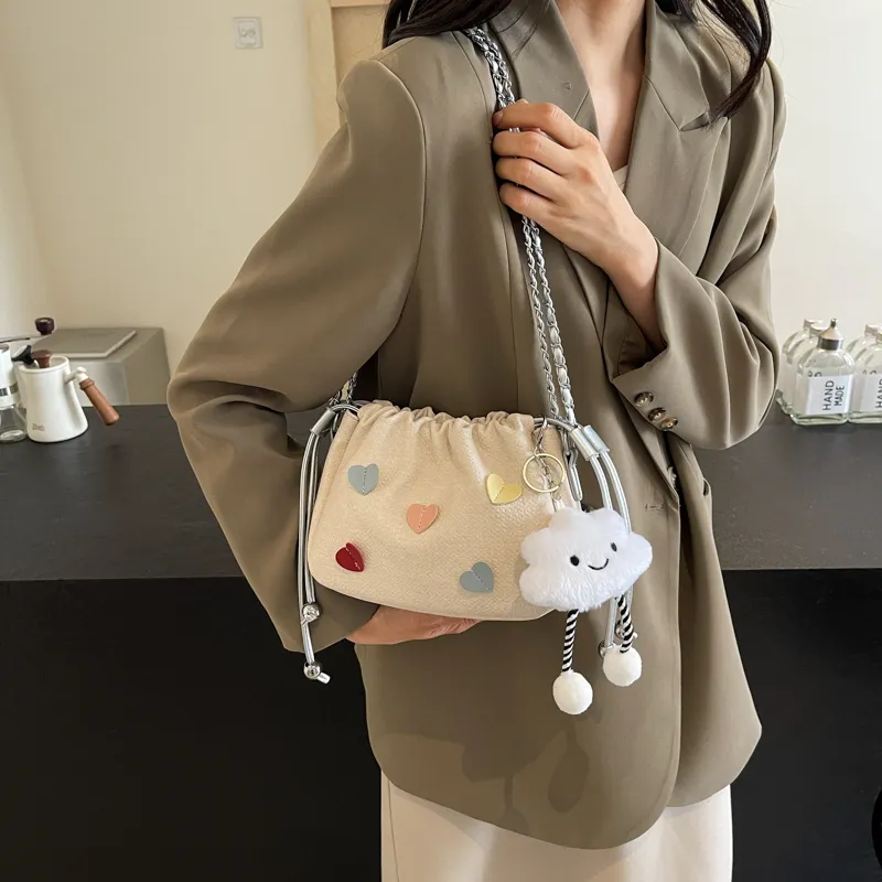PINK·LAND PU Shoulder Bag Bucket Bag Crossbody Bag Shoulder Bag Regular Women's Ecru/Blue-3