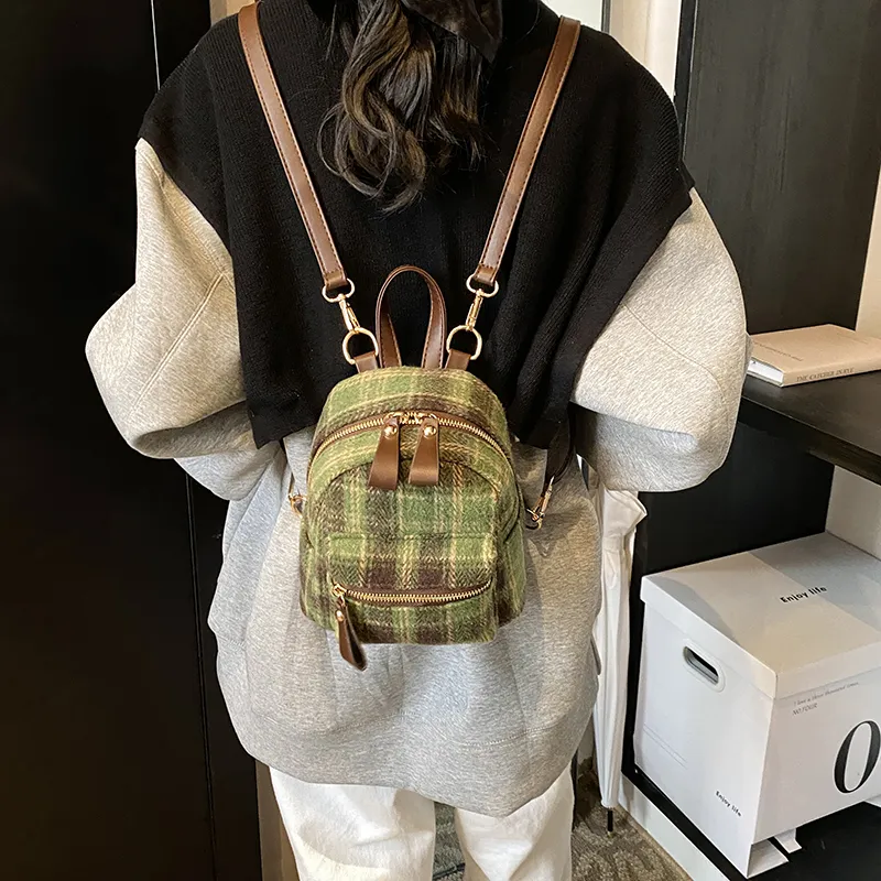 RUIPAI Woolen Backpack Women's Multicolor-12