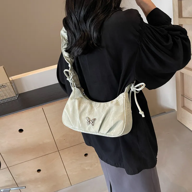 PINK·LAND PU Shoulder Bag Women's Ecru/Silver/Green Black-15