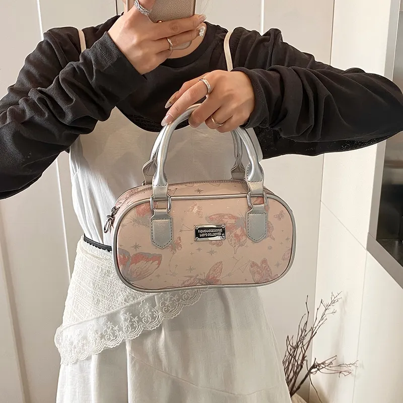 RUIPAI PU Crossbody Handbag Regular Women's Silver/Pink-12