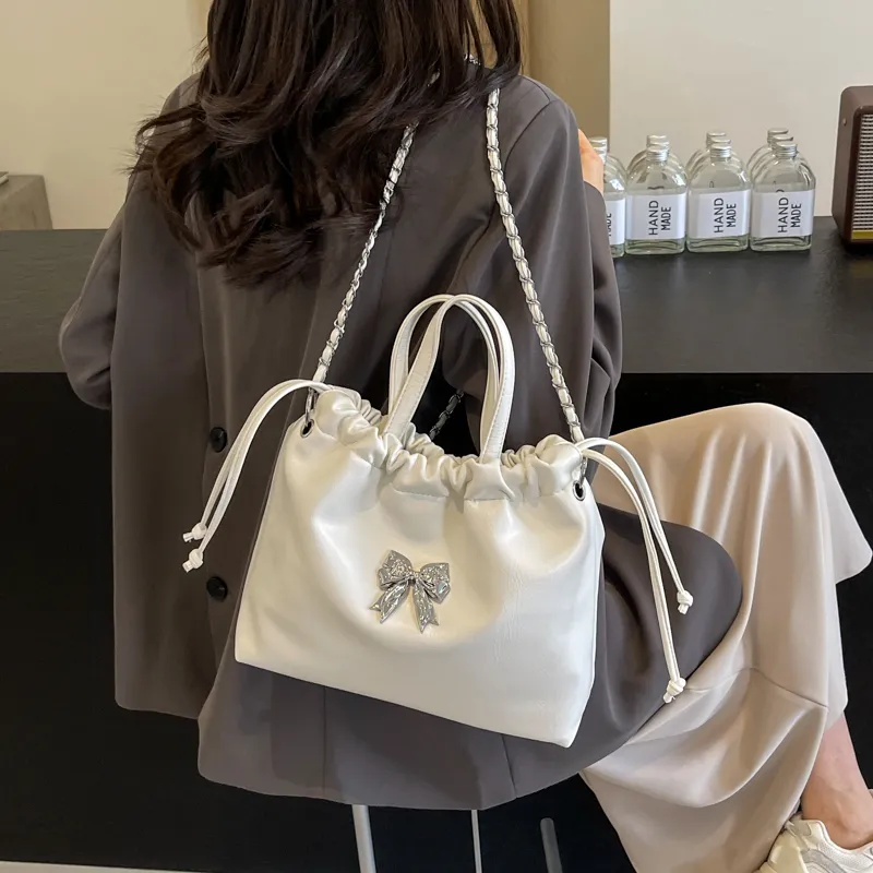 RUIPAI PU Shoulder Bag Regular Women's Silver/Ecru/Pink/Black-6