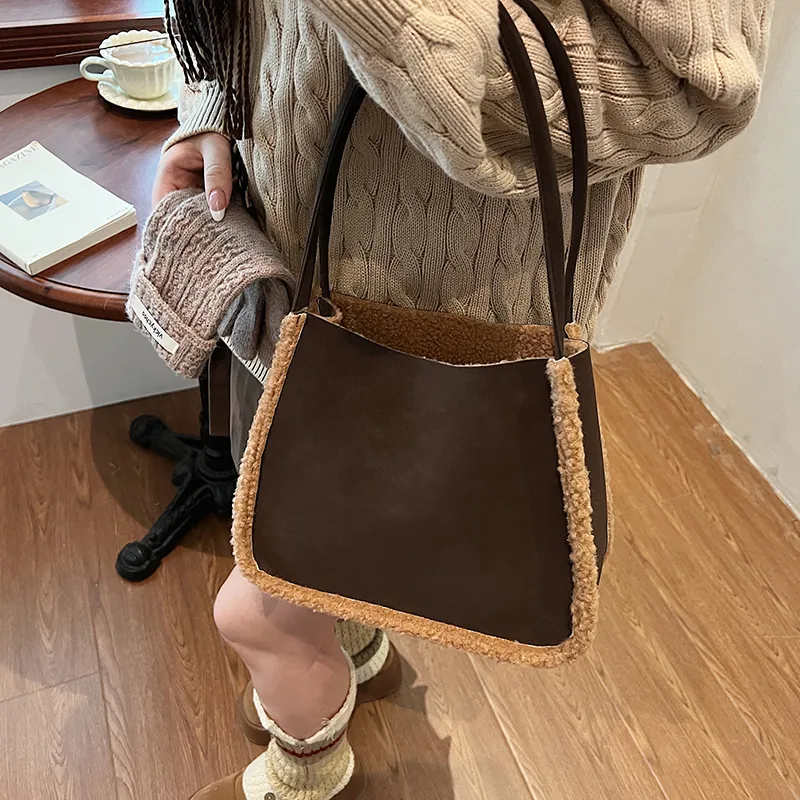 RUIPAI Suede Handbag, Shoulder Bag Regular Women's Brown/Coffee/Caramel/Green-20