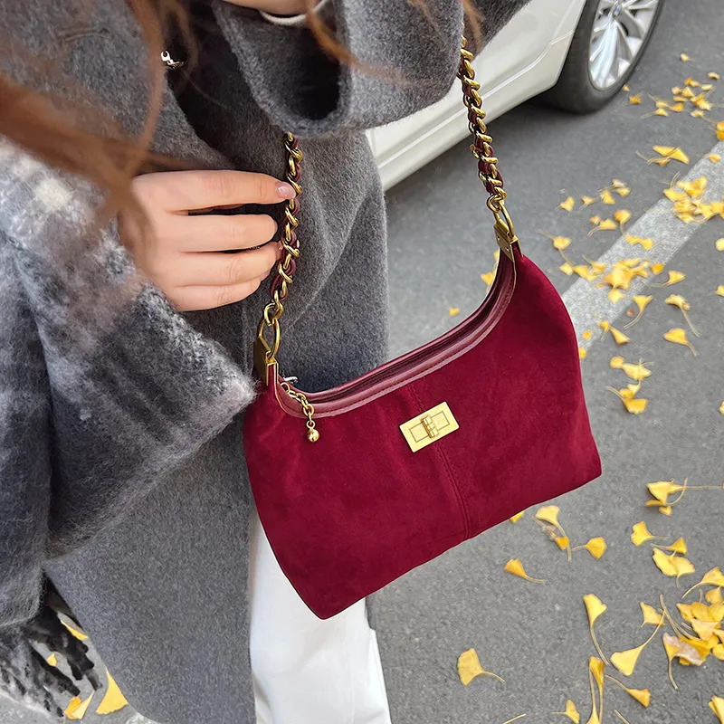 RUIPAI Suede Crossbody Bag, Shoulder Bag Women's Brown/Coffee/Burgundy/Black-17