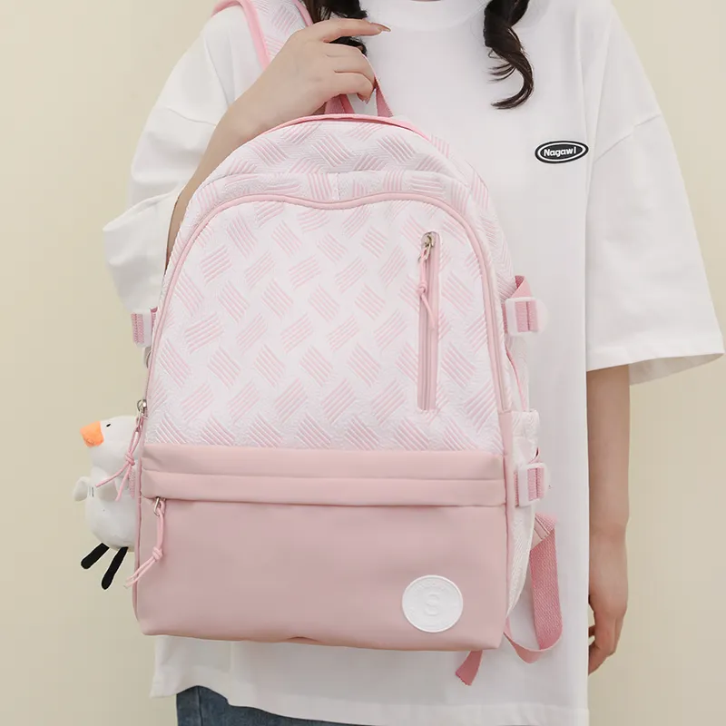 RUIPAI Nylon Backpack Regular Women's Light Purple/Light Green/Light Blue/Pink/Gray-14