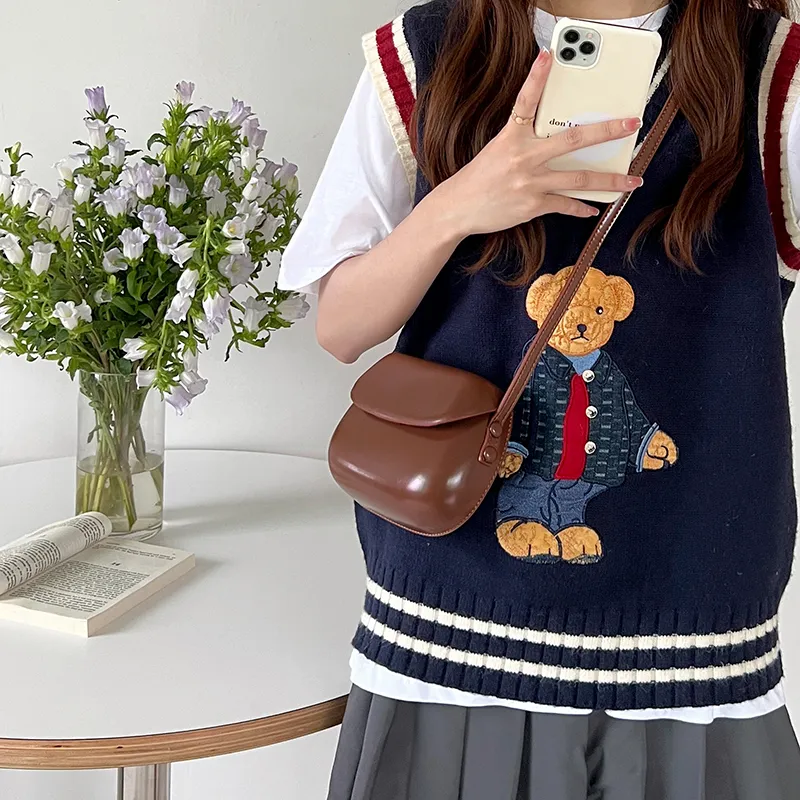 PINK·LAND Pu Shoulder Bag Regular Women's Red+Shopping Bag/Apricot+Shopping Bag/Chocolate+Shopping Bag-10