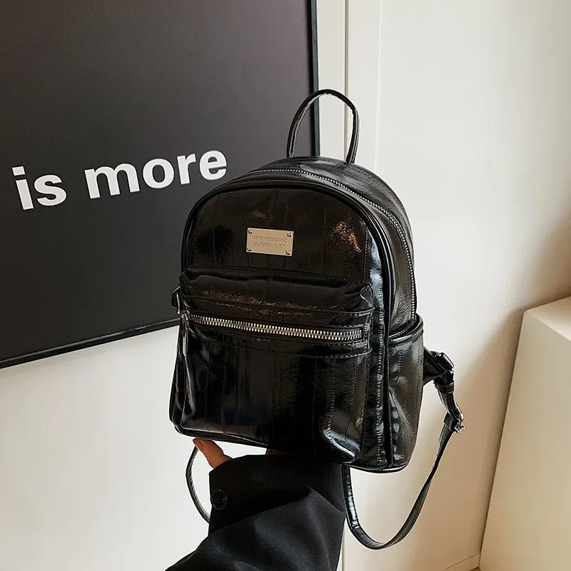 PINK·LAND PU Backpack Regular Women's White/Silver/Black-17