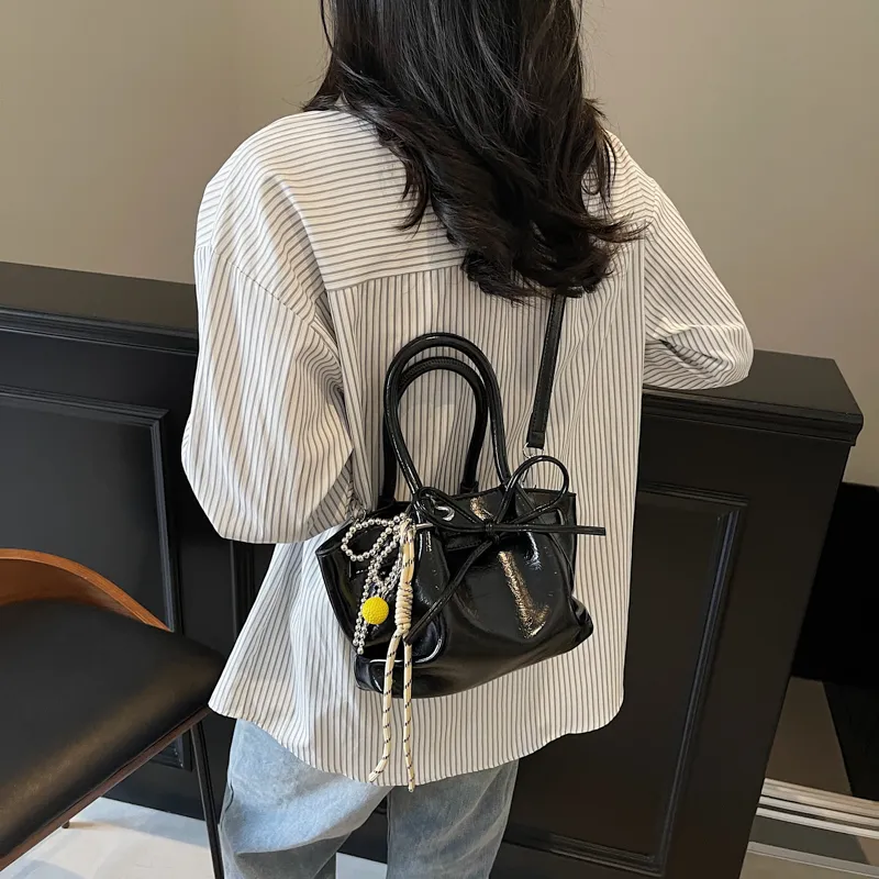 RUIPAI PU Handbag Women's Black/Ecru/Yellow/Pink-6