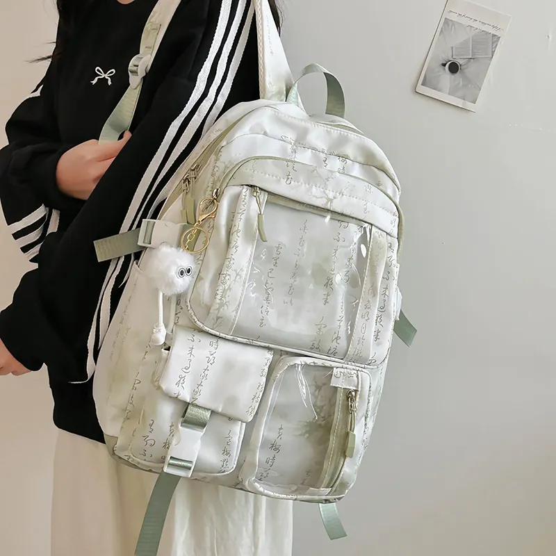 PINK·LAND Nylon Backpack Unisex Multicolor-17