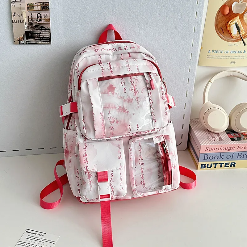 PINK·LAND Nylon Backpack Unisex Multicolor-8