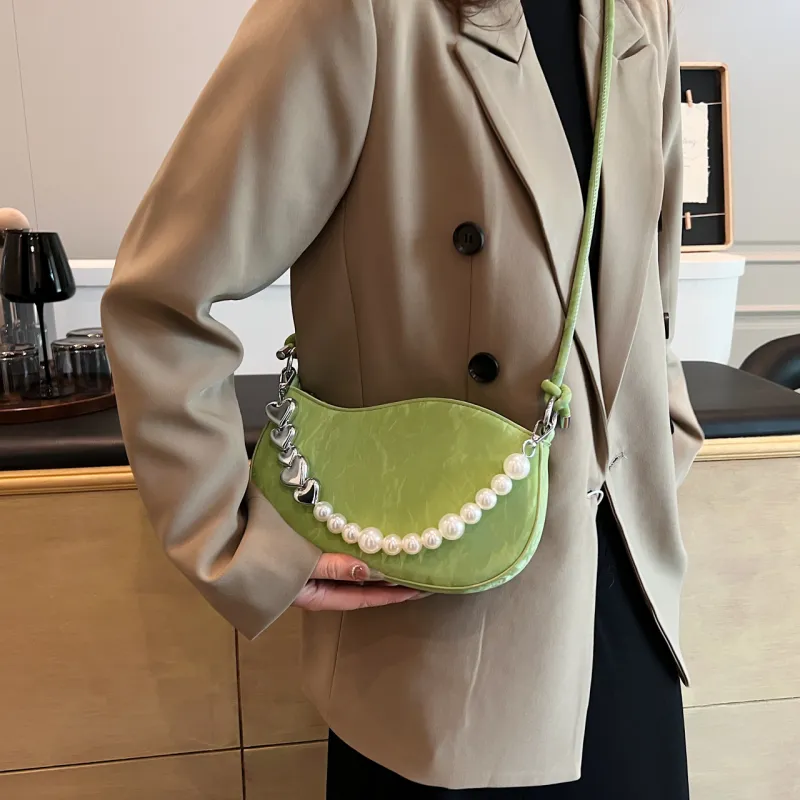 PINK·LAND PU One Shoulder Handbags Women's White/khaki/green/pink-15