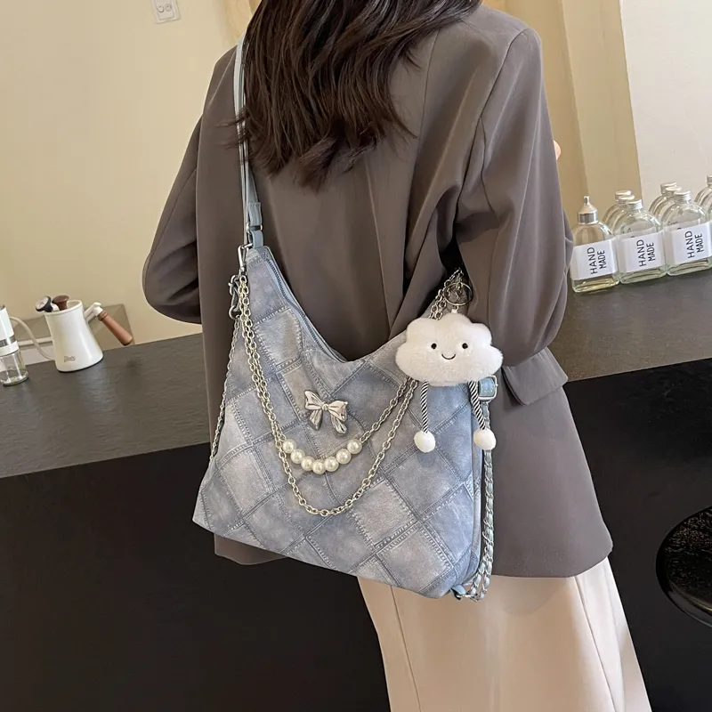 PINK·LAND PU Crossbody Bag Shoulder Bag Women's Dark Tea/Blue/Ecru/Pink-10