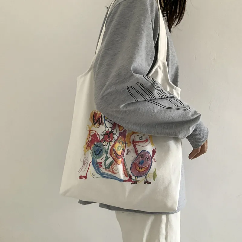 PINK·LAND Canvas Bag Shoulder Bag Women's White-4