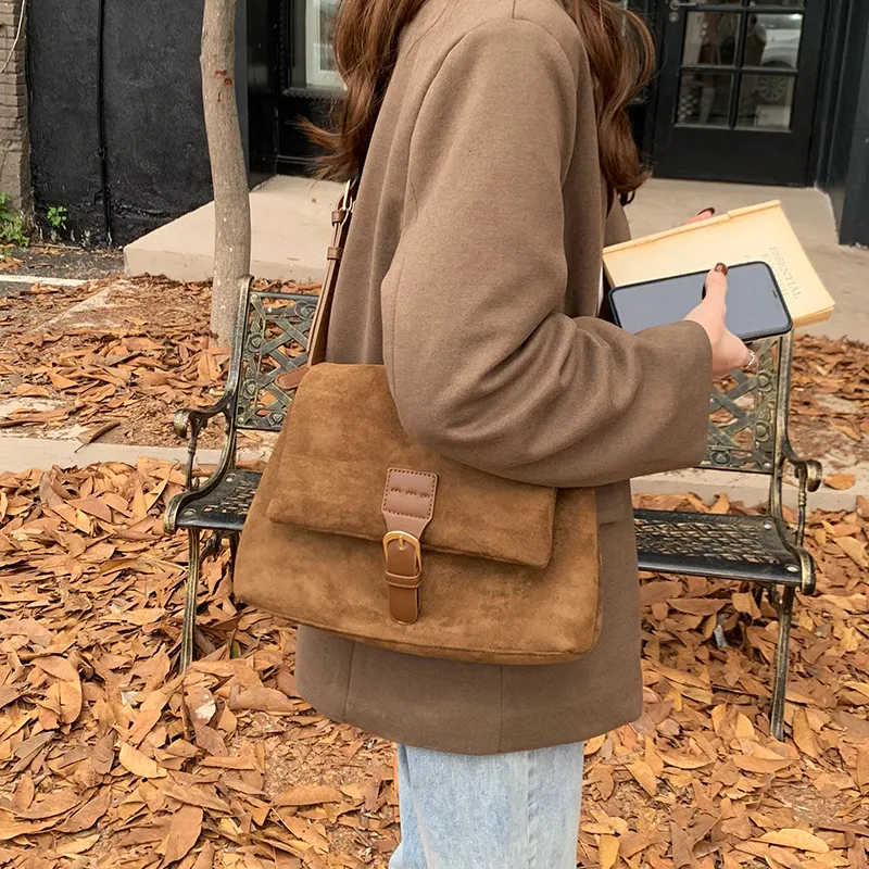 PINK·LAND Suede Shoulder Bag Women's-5