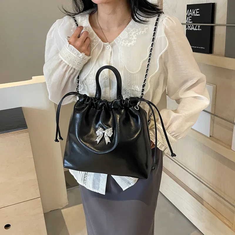 RUIPAI PU Shoulder Bag Regular Women's Silver/Ecru/Pink/Black-18