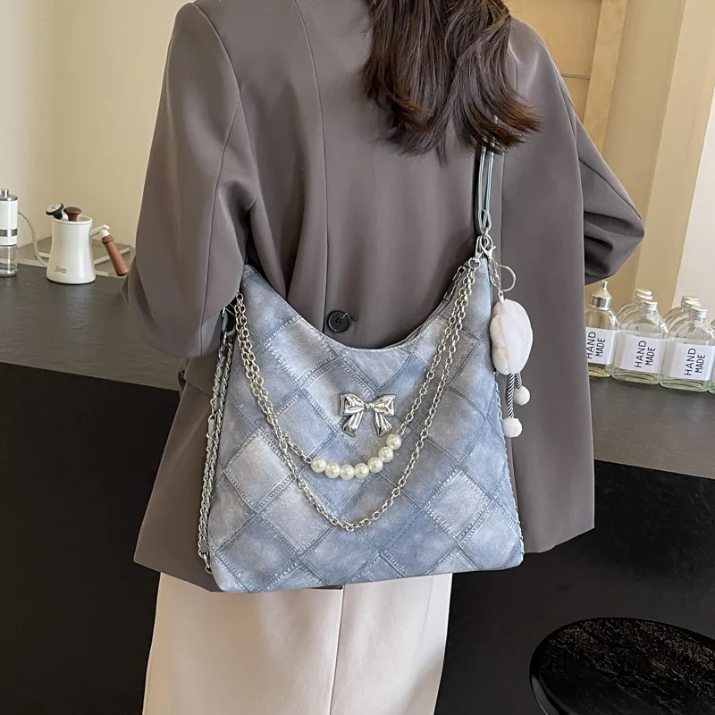 PINK·LAND PU Crossbody Bag Shoulder Bag Women's Dark Tea/Blue/Ecru/Pink-11