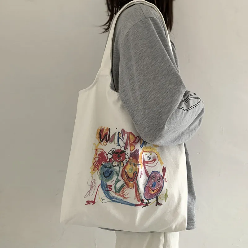 PINK·LAND Canvas Bag Shoulder Bag Women's White-5
