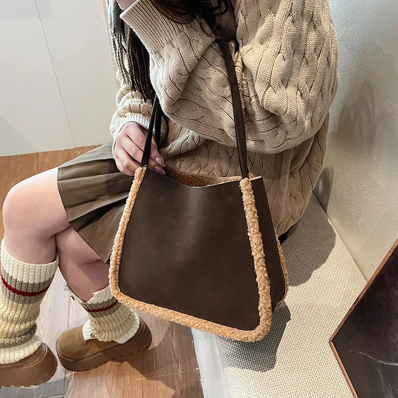 RUIPAI Suede Handbag, Shoulder Bag Regular Women's Brown/Coffee/Caramel/Green-17