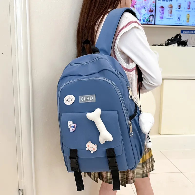 RUIPAI Nylon Backpack Regular Unisex Black/Pink/Blue/Purple-12