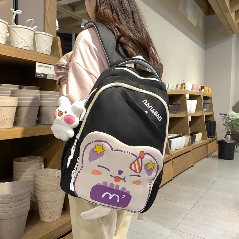 PINK·LAND Nylon Backpack Women's Multicolor-5