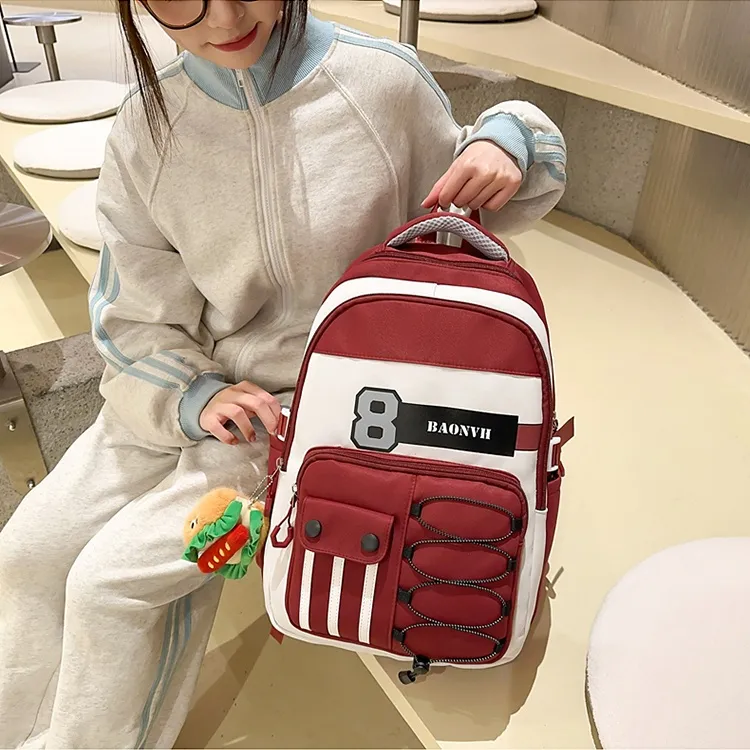 PINK·LAND Nylon Backpack Regular Unisex Multicolor-8