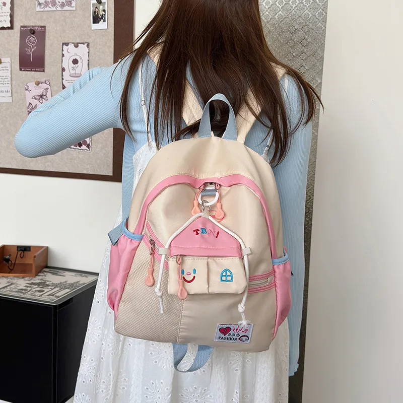 RUIPAI Oxford Backpack Regular Women's Beige/Blue/Black-3
