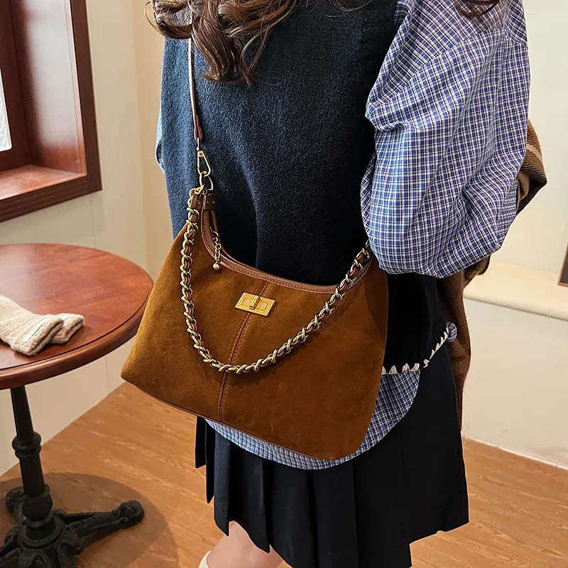 RUIPAI Suede Crossbody Bag, Shoulder Bag Women's Brown/Coffee/Burgundy/Black-5
