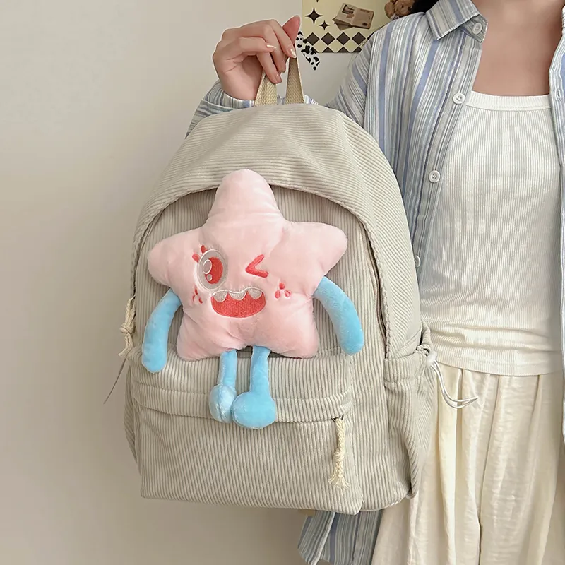 PINK·LAND Nylon Backpack Medium Size Women's White/Pink/Green/Yellow-38