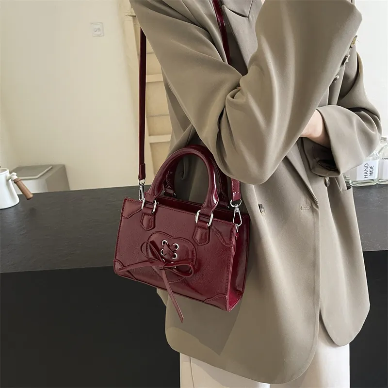 PINK·LAND PU Handbag Regular Women's Silver/Ecru/Burgundy/Black-16