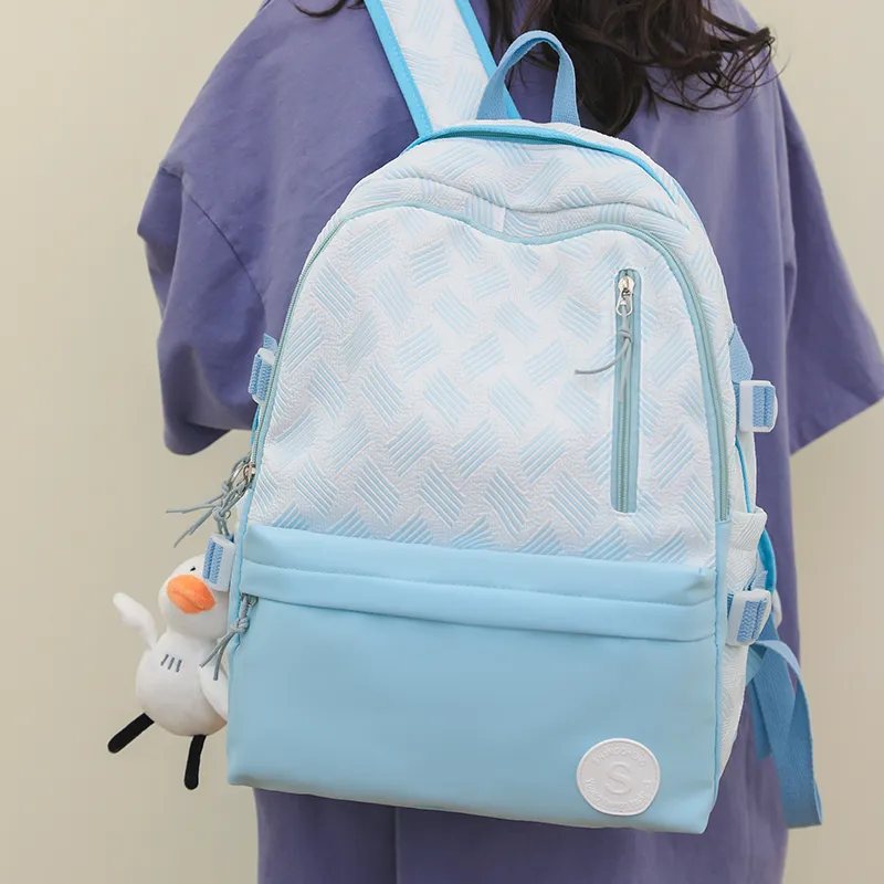 RUIPAI Nylon Backpack Regular Women's Light Purple/Light Green/Light Blue/Pink/Gray-10