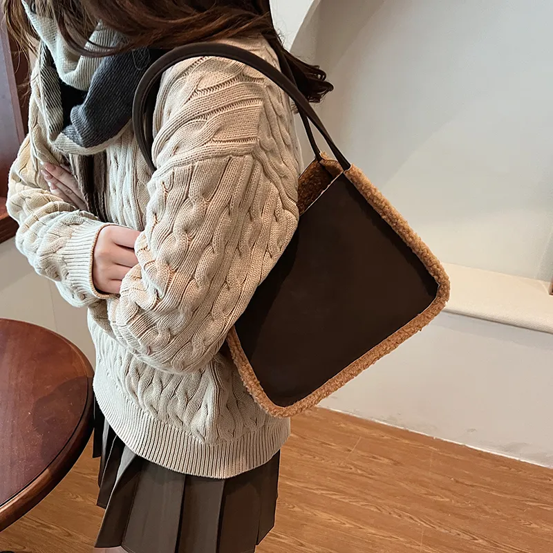 RUIPAI Suede Handbag, Shoulder Bag Regular Women's Brown/Coffee/Caramel/Green-19