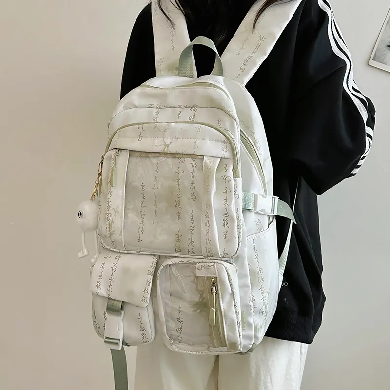 PINK·LAND Nylon Backpack Unisex Multicolor-19