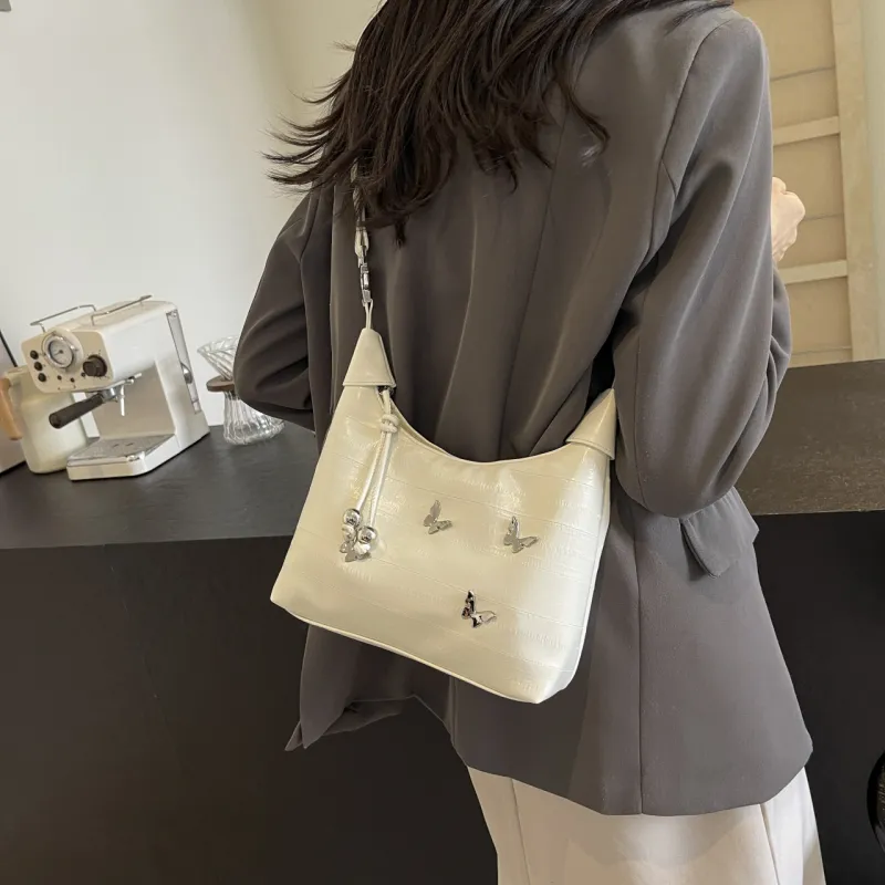 PINK·LAND PU Portable Crossbody Bag, Shoulder Bag Women's Silver/Black/White-13