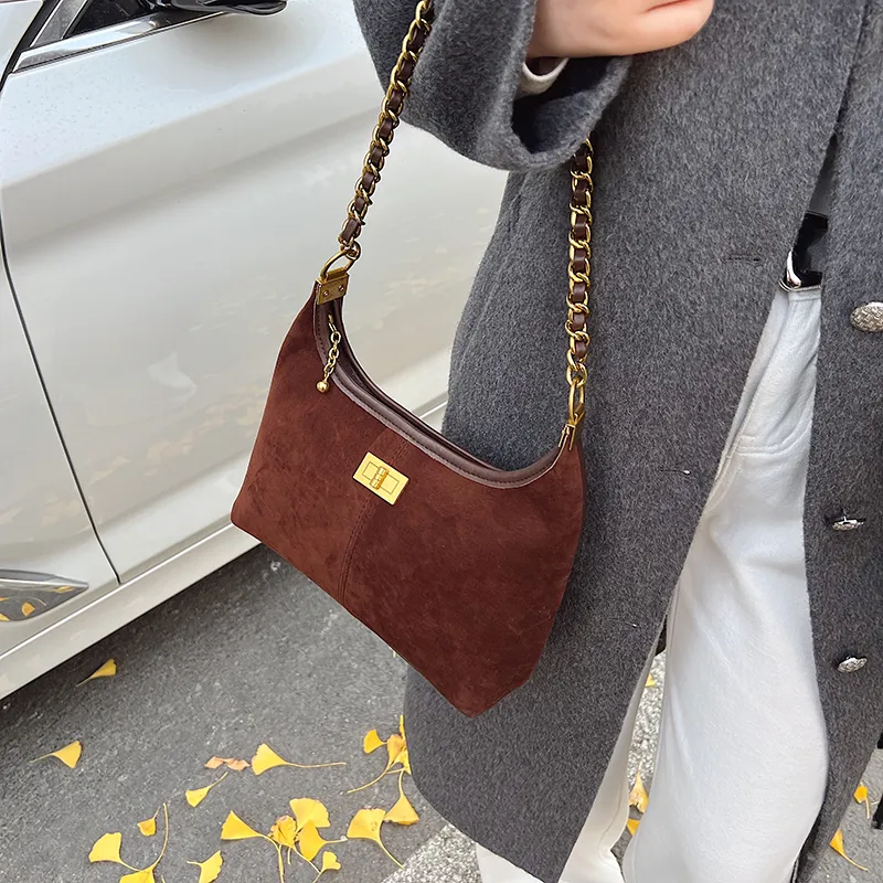 RUIPAI Suede Crossbody Bag, Shoulder Bag Women's Brown/Coffee/Burgundy/Black-9