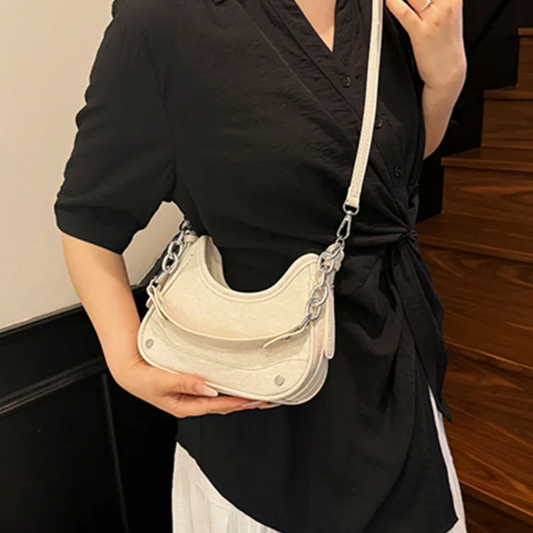 PINK·LAND PU Crossbody Bag, Shoulder Bag Women's Black/White/Silver/Pink-34
