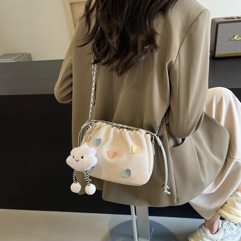 PINK·LAND PU Shoulder Bag Bucket Bag Crossbody Bag Shoulder Bag Regular Women's Ecru/Blue-1