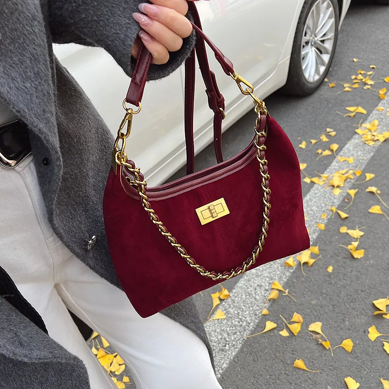 RUIPAI Suede Crossbody Bag, Shoulder Bag Women's Brown/Coffee/Burgundy/Black-16