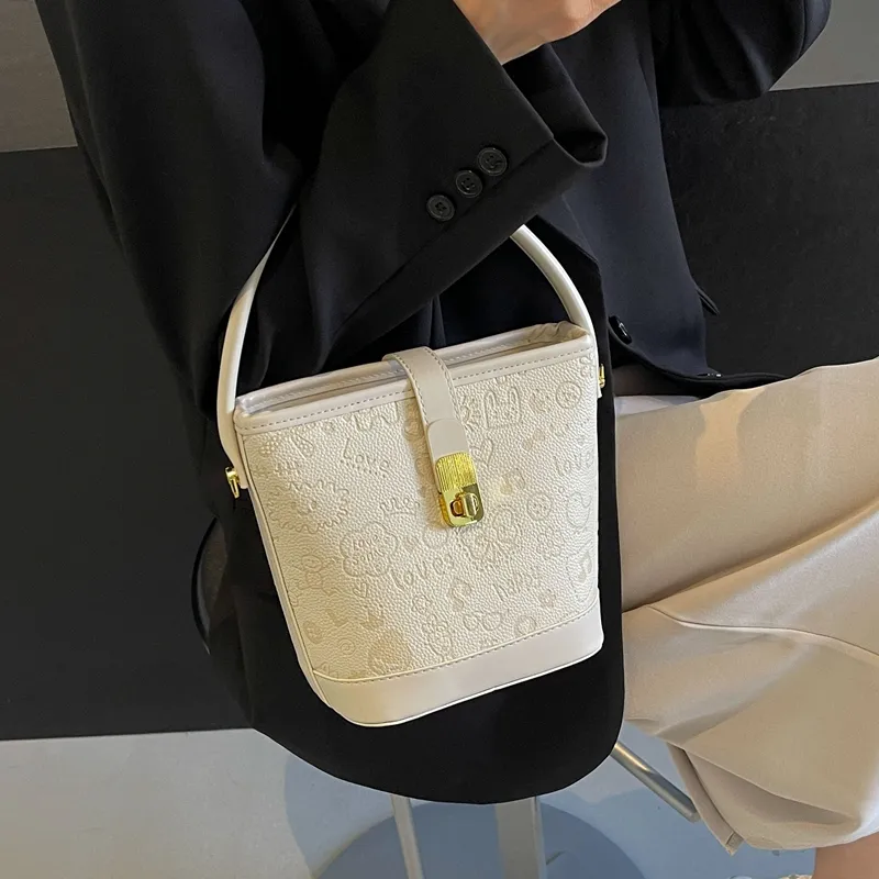 RUIPAI PU Bucket Bag, Shoulder Bag, Crossbody Bag, Handbag Regular Women's Pink/Ecru/Blue/Khaki-11