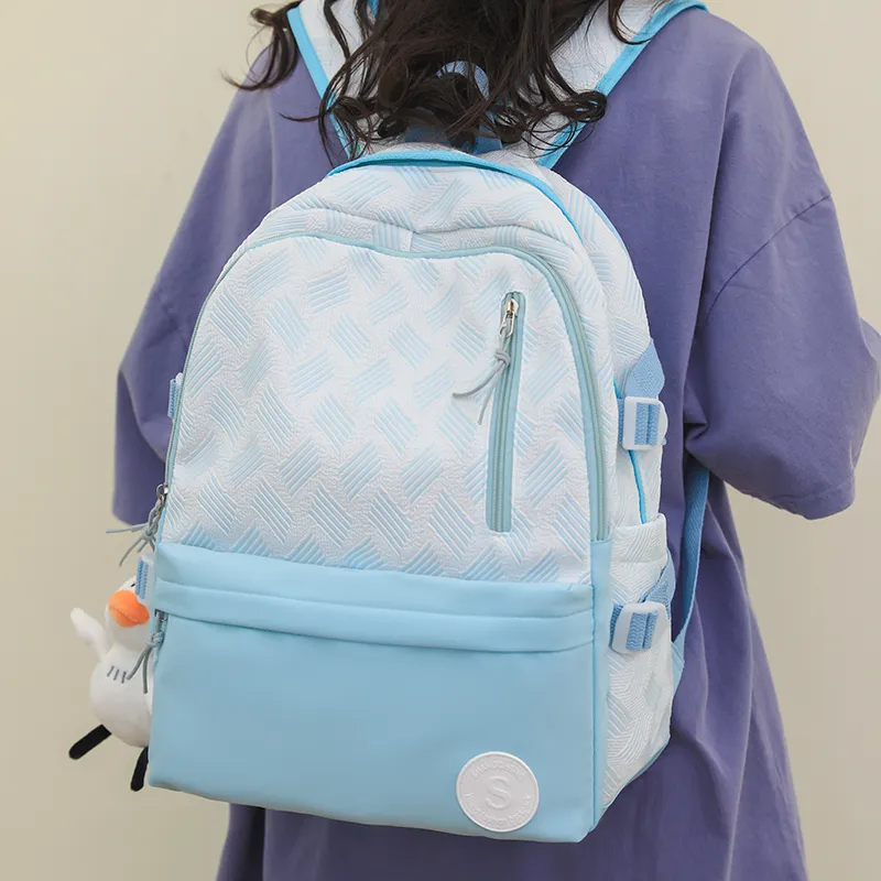 RUIPAI Nylon Backpack Regular Women's Light Purple/Light Green/Light Blue/Pink/Gray-11