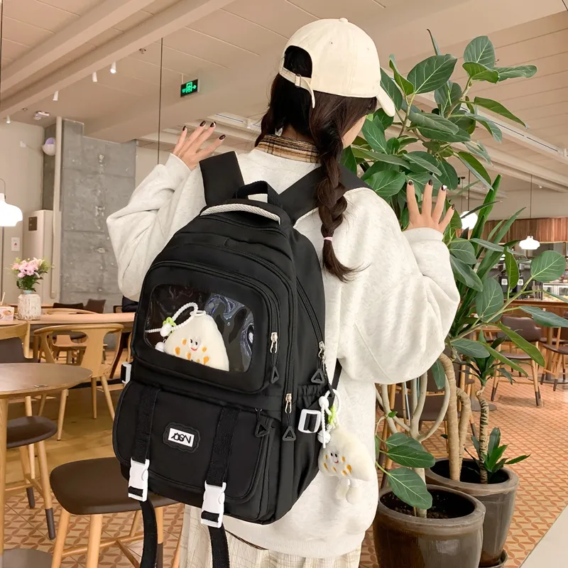 RUIPAI Nylon Backpack Regular Women's Yellow/Ecru/Black/Light Purple/Light Blue-9