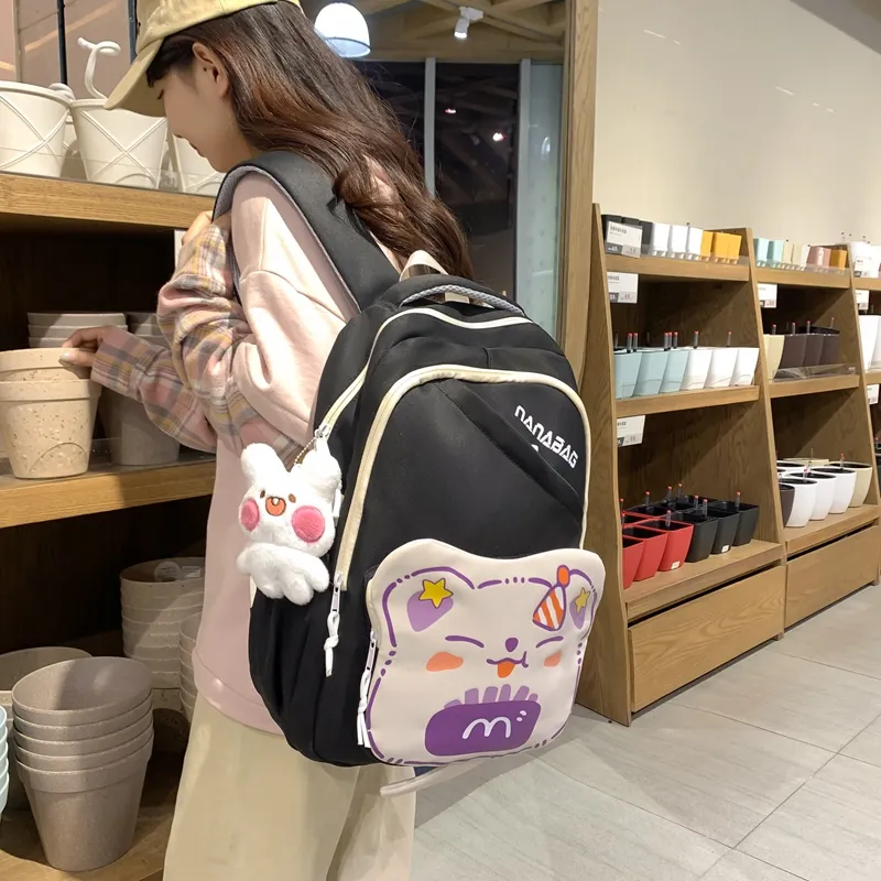 PINK·LAND Nylon Backpack Women's Multicolor-6