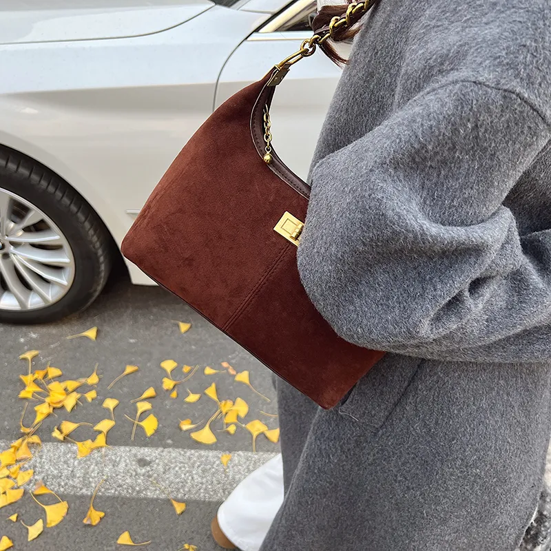 RUIPAI Suede Crossbody Bag, Shoulder Bag Women's Brown/Coffee/Burgundy/Black-10