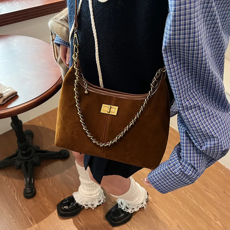 RUIPAI Suede Crossbody Bag, Shoulder Bag Women's Brown/Coffee/Burgundy/Black-3