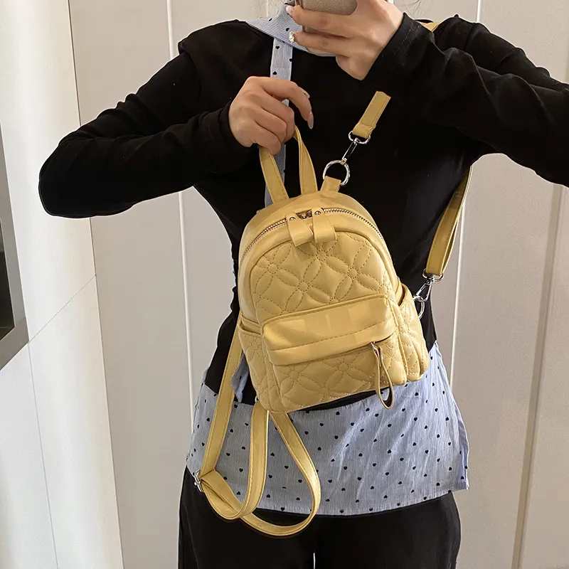 RUIPAI PU Backpack Women's Silver/Black/Yellow/White-17