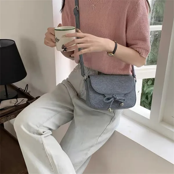 PINK·LAND Denim Crossbody Bag Regular Women's Denim Blue-4