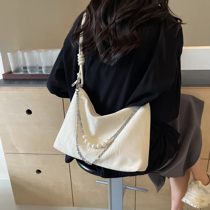 PINK·LAND PU Tote Crossbody Bag Shoulder Bag Women's Silver/Ecru/Green/Black-8
